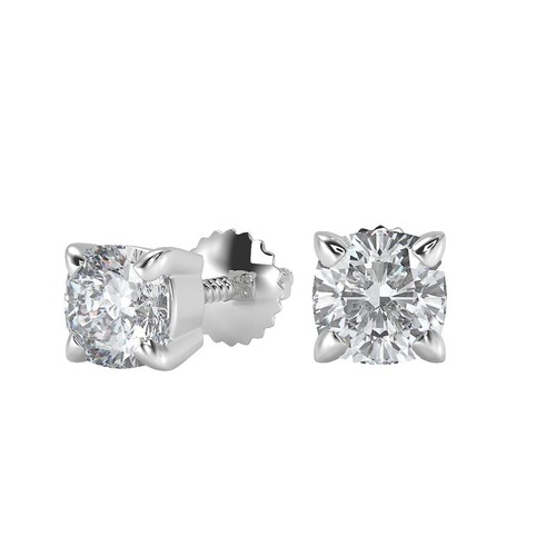 Akoya Pearl and Blue Sapphire Halo Studs in White Gold