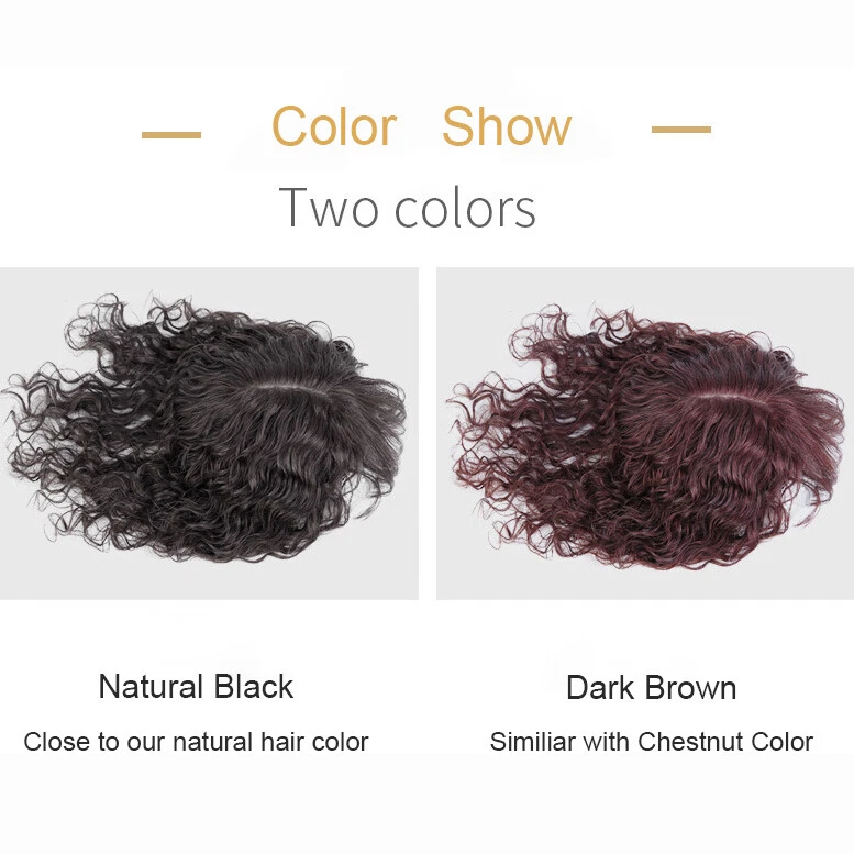 Topper de cabello rizado 100 % cabello humano toupee clip superior en piezas de cabello para mujeres + Bang Foto 4 de 4