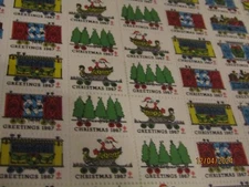 1967 Tuberculosis Christmas Greetings Seal Stamps Full Sheet Unused Seals Mint