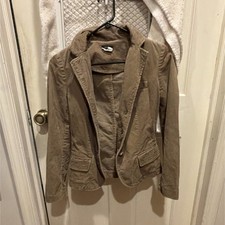 J.CREW Petites Women's Corduroy Blazer Brown PS Notch Lapel RN77388