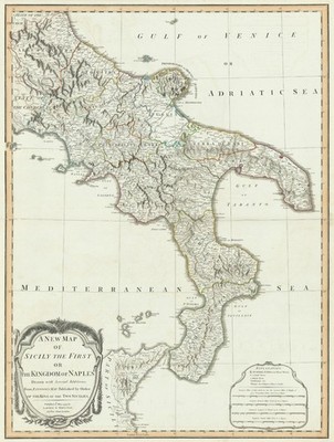 Antique Map ''A New Map of Sicily'' (Italy) Laurie & Whittle, 1799
