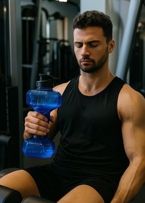 Wasserflasche in Hantelform, Sporttrinkflasche, leichte Wasserflasche, tragbare