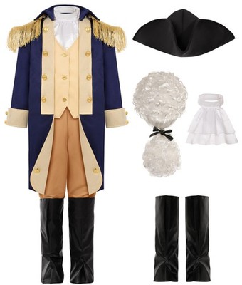 Kids George Washington Costume Founding Father Costume for Boys Ame... Fast Ship