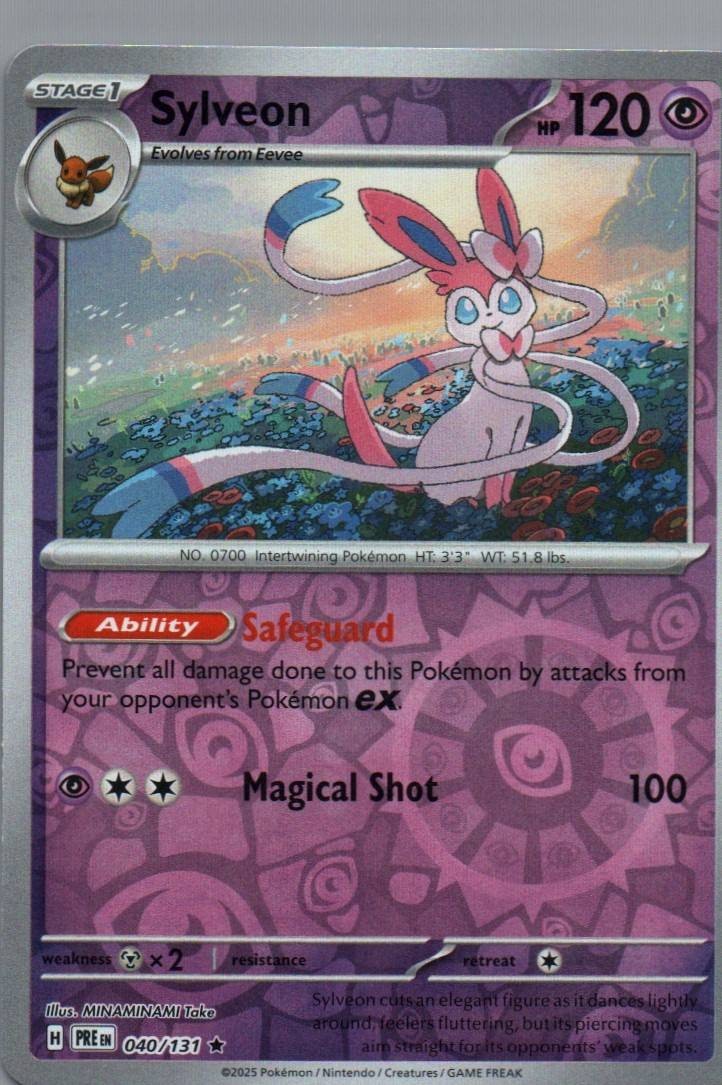 Sylveon Reverse Holo Rare SV: Prismatic Evolutions 040/131 NM