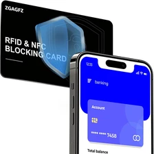 RFID Blocking Card Set, 6-Pack NFC Protector for Wallets and Purses - Black