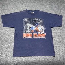 Vintage 90s Starter Denver Broncos John Elway Player T-Shirt XL RARE MENS NAVY