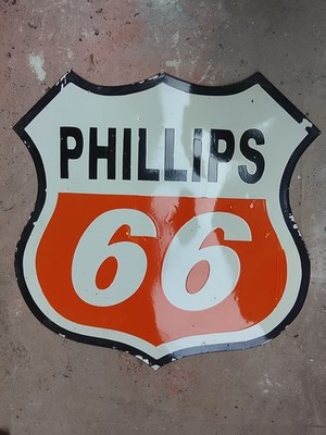PORCELIAN PHILLIPS ENAMEL SIGN SIZE 36 INCHES DOUBLE SIDED