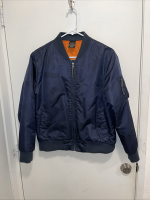 RING OF FIRE Nylon Bomber Flight Jacket Gray/Green, Woman s Size Large