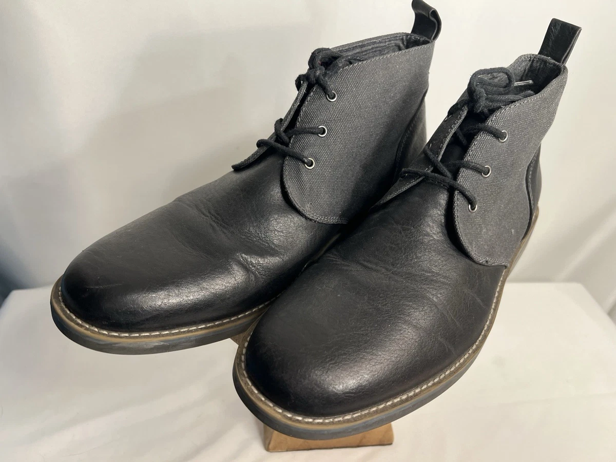 Robert Wayne Black Wingtip Combat Boots Men Size 13 Leather Lace Up Military Mens ROBERT WAYNE ankle Zip Boots Size 11D | Mercari main image 2