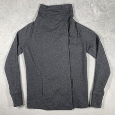 Under Armour Sweatshirt Womens Studio Wrap M Gray Button Snap Cowl Neck Pockets