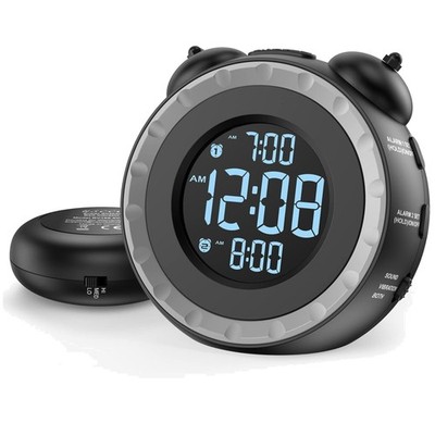 Compact Bedside Alarm Clock with Battery Backup