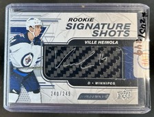 2019-20 Upper Deck Engrained Ville Heinola Rookie Shots RC Auto #/249 Jets