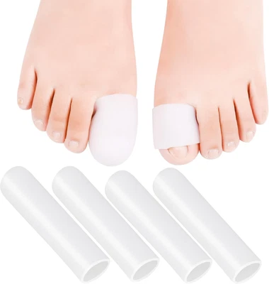 DYKOOK Big Toe Caps, Gel Toe Tubes 4 Pack, Silicone Toe Sleeves Protectors Bandages Pad
