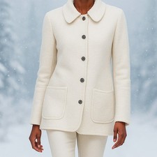 Winter White Wool Jacket Small Winter Classic Blazer Y2K Excellent Conditon
