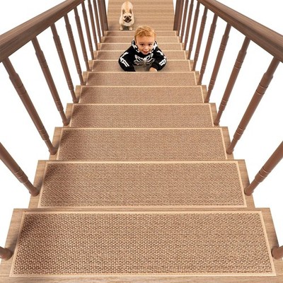 PADOOR Non Slip Stair-Treads,Rubber Backing Stair-Runners for Wooden Steps,15PCS