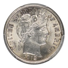 1912 Barber Dime PCGS MS-63