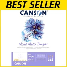 Natural White Mixed Media Paper - A3, 50 Sheets