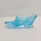 Fenton Daisy and Button Blue Depression Glass Slipper Figurine 1960's