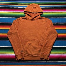 Devium Hoodie Mens Small Orange French Terry Hooded Pullover Made in USA