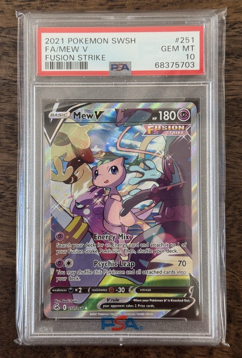 Mew V 251/264 Fusion Strike – PSA 10 GEM MINT Pokémon TCG 2021