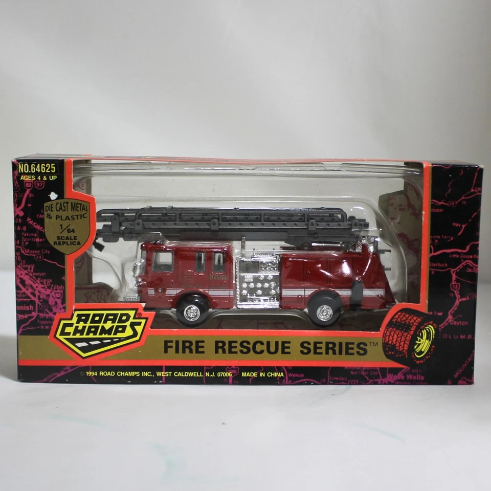 Lote de 2 camiones de juguete Road Champs: Departamento de Bomberos de Boston & Departamento de Bomberos de St. Louis Foto 2 de 4