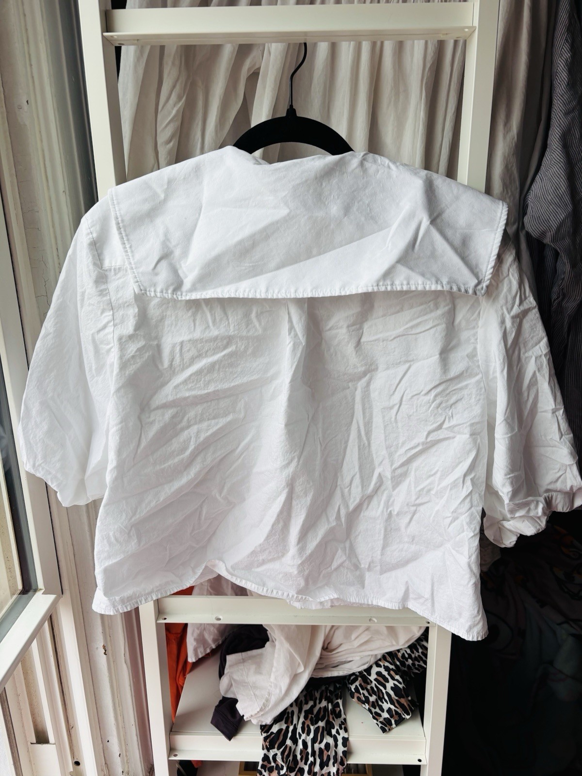 ZARA Sailor Collar white cropped basic shirt blou… - image 2