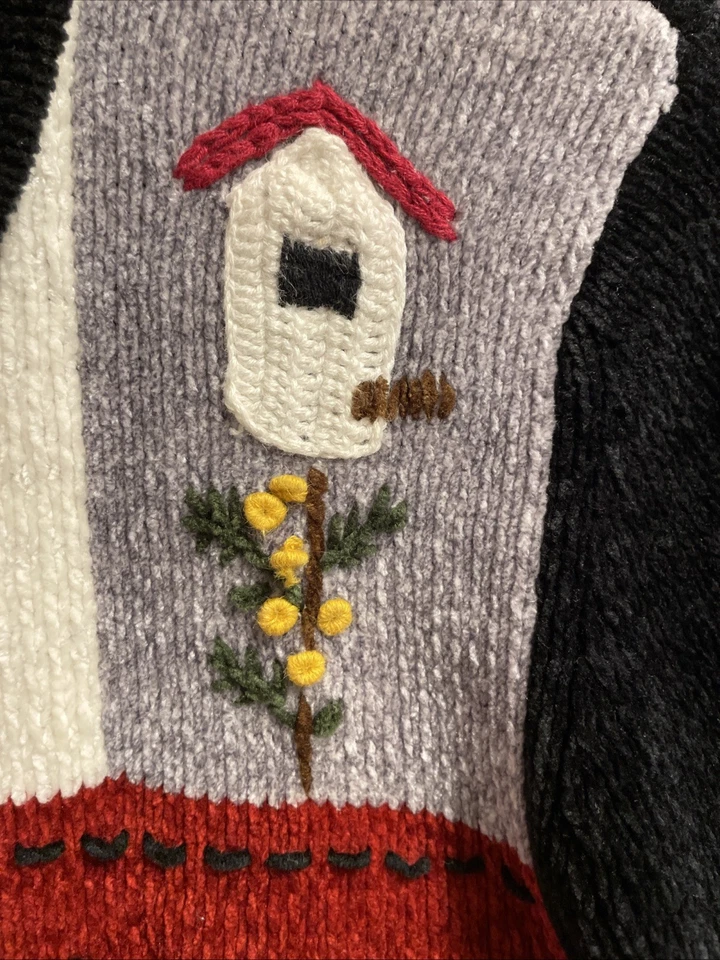 Suéter Navidad Cremallera Completa Cardenales y Flores de Pascua Alfred Dunner De Colección Talla S Foto 4 de 4