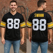 New NFL Pittsburgh Steelers Lynn Swann #88 Jersey Mens 56 3XL Black Vintage