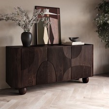 Large Walnut Effect Sideboard with Ball Feet - Ivan VAN009