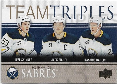2019-20 Upper Deck  Team Triples #TT-9 Eichel  Skinner  Dahlin GOLD SP INSERT