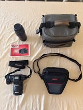 Pentax PZ-70 35MM SLR Film Camera with 28-80 Lense  100-300 Zoom  Carry Cases