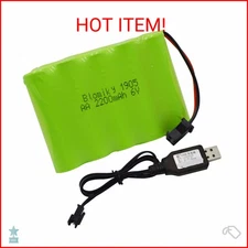 Blomiky 6V 2200mAh Ni-MH 5 AA Rechargeable Battery Pack with SM-2P Black 2 Pin C