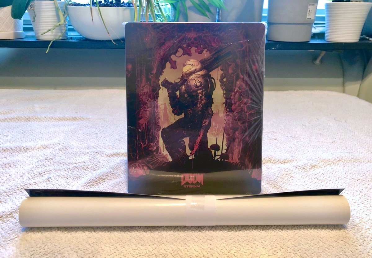 DOOM Eternal Collector's Edition Steelbook, Lithograph + 2 DOOM Eternal Collector's Edition Steelbook, Lithograph + 2