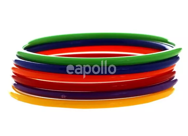 6 Pack Rainbow Pride Colour Plastic Bangles Bracelet Wristband Fancy Dress