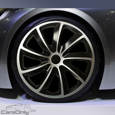 4x RADKAPPEN 13 ZOLL QUAD BICOLOR  RADZIERBLENDEN SCHWARZ SILBER