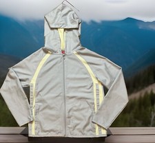 Contact New York Running Jacket Lightweight Hooded Grey Yellow, Women  s Sz S