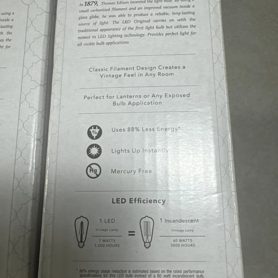 (2) 4 Packs Feit Electric ST19 4.6 Yr Filament LED Bulb Soft White 2700k 60 Watt - Image 4 of 4