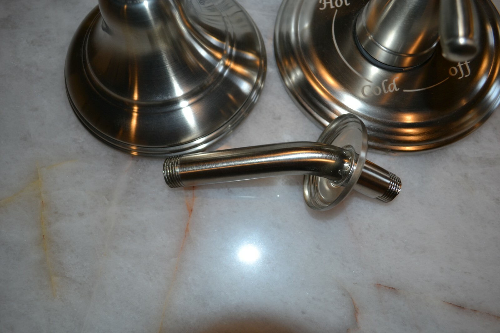Kohler Devonshire Brushed Nickel Shower Head, Arm, handle and valve
