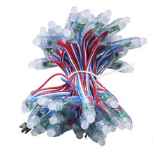 50Pcs WS2811 Pixels Digital LED String Light Waterproof RGB Full Color 12mm 12V