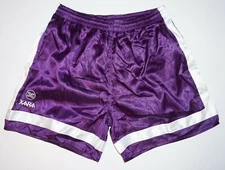 NEW MEN'S XARA PURPLE SATIN SOCCER SHORTS ADULT XL