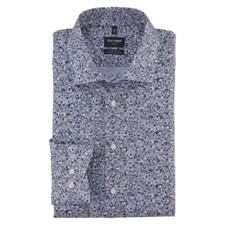 Olympus Luxor 24/seven men's shirt blue floral 131074 30 rose