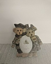 Adorable Stone Resin Bear Couple Picture Frame