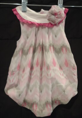 Baby Essentials Pink and White Sleeveless Snap Bodysuit  Size 6 Mo