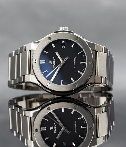 Hublot Classic Fusion 45MM Titanium Bracelet Black Dial 510.NX.1170.NX