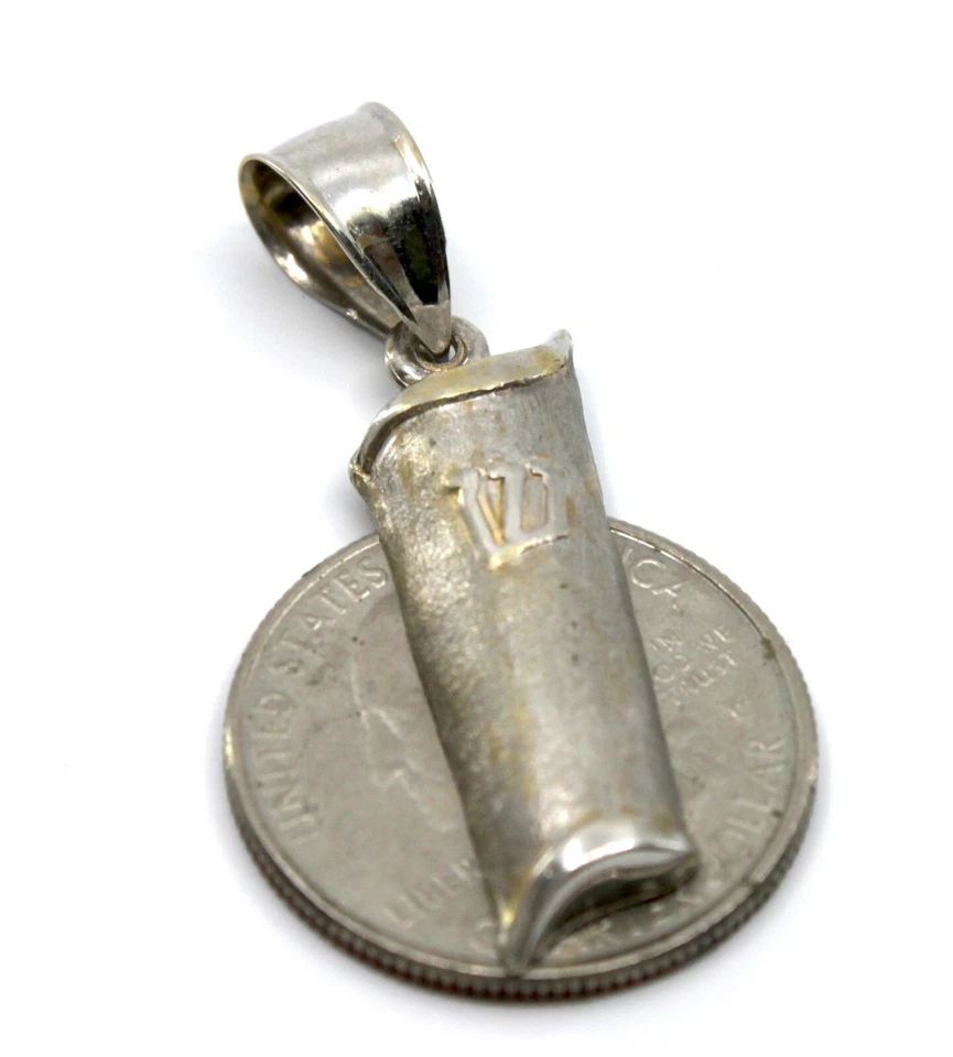 14k White Gold JMO Shaddai Mezuzah Pendant Judaical Protection Jewelry - Image 3 of 4