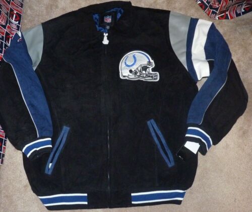 NEW NFL Indianapolis Colts Football Suede Leather Jacket 2XL XXL NEW NWT - Picture 1 of 2