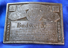 VINTAGE BELT BUCKLE Budweiser Lager Beer Logo, C.D. Metalworks