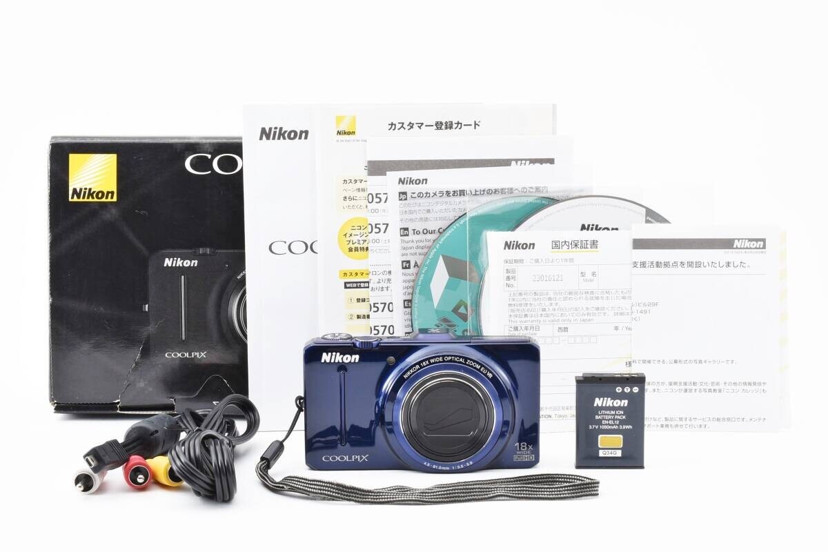 Nikon COOLPIX S9300 navy blue Digital Camera [Excellent] From 