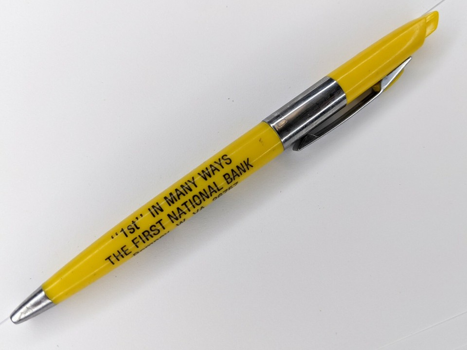 c1970s-80s Romney West Virginia First National Bank Scripto Promo Pen ...