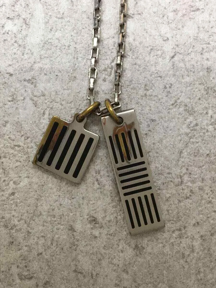 Louis Vuitton Necklace Damier Black Slv Lv Accessories Silver M62490 Japan Used